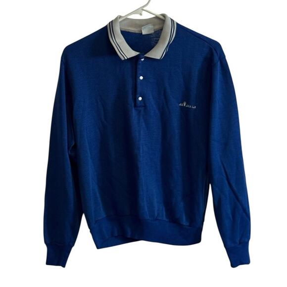VTG Game Breaker Sweatshirt Blue Collared Large Workout Gym Exercise Walk READ - Picture 1 of 6